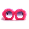 Steampunk Oversized Sunglasses Women Soft Fur Sun Glasses Men UV400 Gradient Goggle Shades Handmade Eyewear
