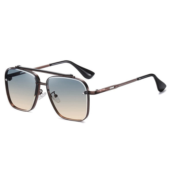 Classic Punk Sunglasses Women Fashion Square UV400 Gradient Lens Men Vintage Brand Design Metal Frame Glasses