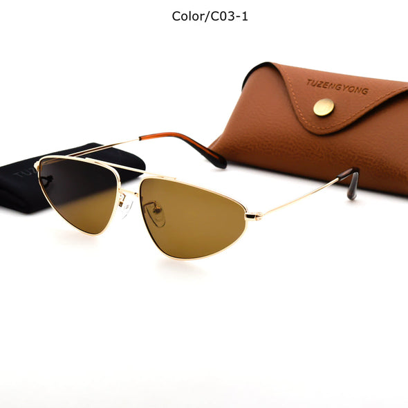 Small Men Polarized Sunglasses Women Brand Design Triangular Frame Driving Sun Glasses