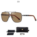 Aluminum Men's Sunglasses Polarized Lens Brand Design Temples  Coating Mirror Driving Glasses For Men