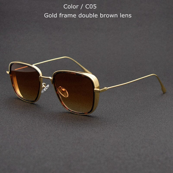 Steampunk Sunglasses Fashion Men Women Brand Designer Vintage Square Metal Frame Sun Glasses UV400 Eyewe