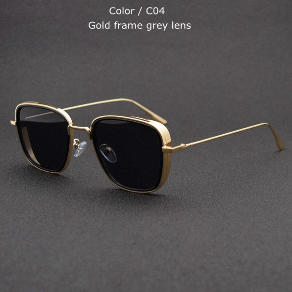 Steampunk Sunglasses Fashion Men Women Brand Designer Vintage Square Metal Frame Sun Glasses UV400 Eyewe