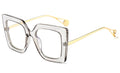 Flower Square Glasses Frames For Women  Trends Luxurious Design Clear Lens Oversize Eyeglasses Fashion Styles