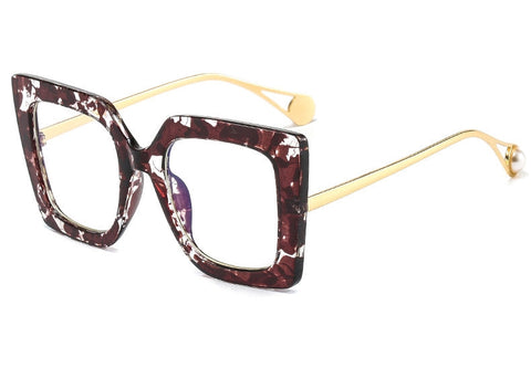 Flower Square Glasses Frames For Women  Trends Luxurious Design Clear Lens Oversize Eyeglasses Fashion Styles