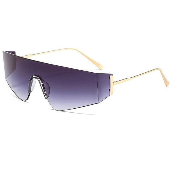 Trend One Piece Rimless Sunglasses Women Men Brand Designer Oversized Goggle Sun Glasses For Men UV400 Eyeglasses