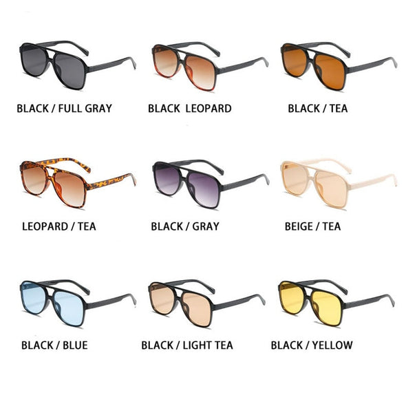 Trends Pilot Sunglasses Women Vintage Yellow Brand Designer Sunglass Female Oversized Popular Glasses Eyewear Shades