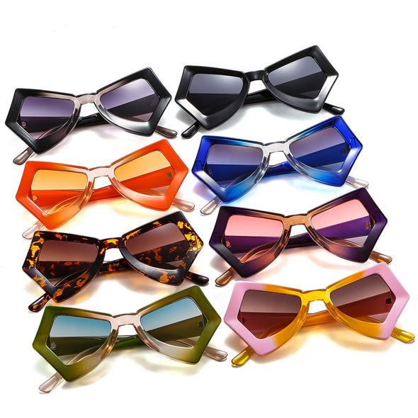 Trendy Irregular Sunglasses Women Men UV400 Punk Sun Glasses Personality Shades Fashion Eyewear Colorful Eyeglasses