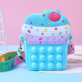 Unicorn Pop Antistress Toys Silicone Push Pop Bubble Bag Unicorn Crossbody Bag Reliver Autism Handbag Coin Pouch Purse for Kids