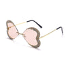 Unique Heart Rimless Sunglasses Women Luxury Brand Designer Glasses Shiny Diamond Eyewear Rhinestone Sunglasses Men