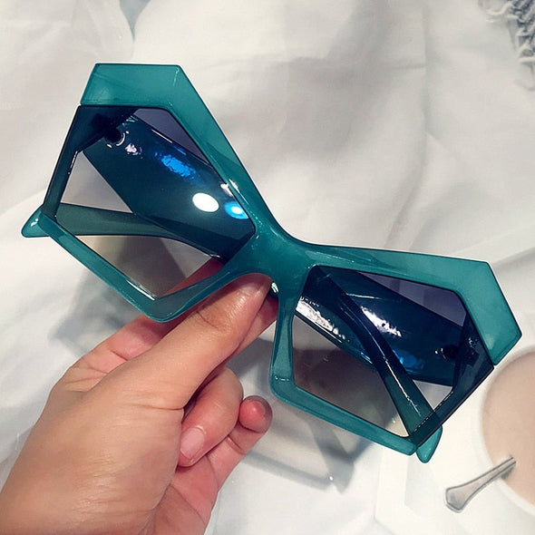 Unqiue Irregular Personality Oversized Sunglasses For Women New Luxury Brand Candy Color Square Green Orange Party Sun Glasses