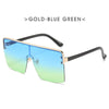 Oversize Gradient Sunglasses Women Rimless Square Big Frame Shield Sunglasses