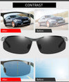Aluminum Men Polarized UV400 Lens Rectangle Rimless Driving Fishing Sun Glasses Sports Eyewear For Male