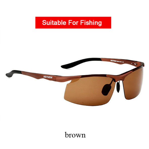Aluminum Men Polarized UV400 Lens Rectangle Rimless Driving Fishing Sun Glasses Sports Eyewear For Male