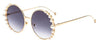 Venetian Round Gradient Pearl Sunglasses Women Brand Eyewear Fashion Design Metal Frame Sun Glasses