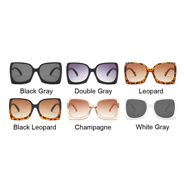 Vintage Big Square Sunglasses Women Black Gradient Oversized Sun Glasses Female Fashion Luxury Brand Mirror Clea