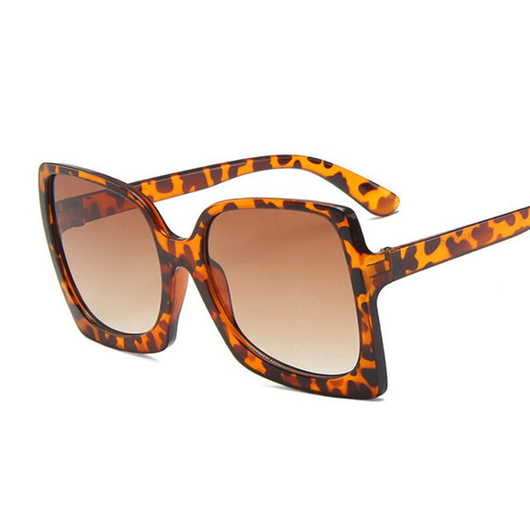 Vintage Big Square Sunglasses Women Black Gradient Oversized Sun Glasses Female Fashion Luxury Brand Mirror Clea