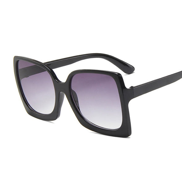 Vintage Big Square Sunglasses Women Black Gradient Oversized Sun Glasses Female Fashion Luxury Brand Mirror Clea