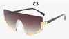 Vintage Luxury Gradient oversized  Women Metal Frame Driving sunglasses