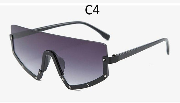 Vintage Luxury Gradient oversized  Women Metal Frame Driving sunglasses