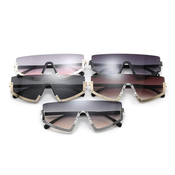 Vintage Luxury Gradient oversized  Women Metal Frame Driving sunglasses