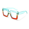 Vintage Oversize Square Glasses Women Men Big Frame Glasses For Female Gradient Spectacles Frame Punk Clear Lens Optical Eyewear