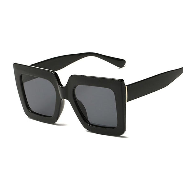 Vintage Oversized Square Sunglasses Women Brand Designer Luxury Retro Black Frame Sun Glasses Female UV400 Shades