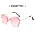 Women Vintage Rimless Designer Rhinestone Big Diamond Bling Eyeglasses