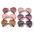 Women Vintage Rimless Designer Rhinestone Big Diamond Bling Eyeglasses
