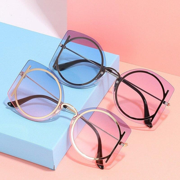 Vintage Rimless Women Men Luxury Brand Designer Sun Glasses