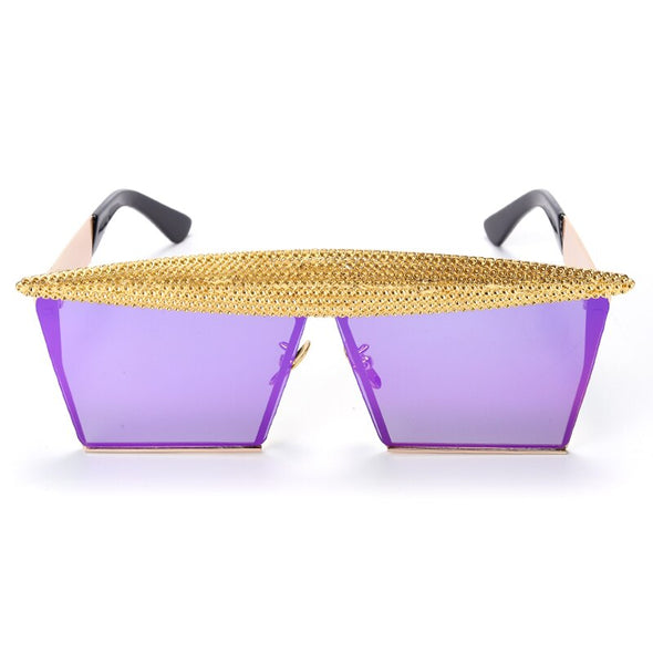 Vintage Square Sunglasses Women Men  Luxury Flat Top Fashion Metal Steampunk Sun Glasses Shades Glasses
