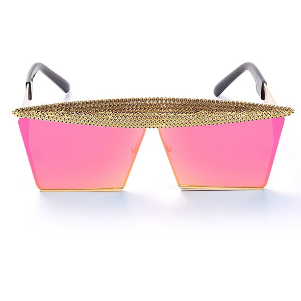Vintage Square Sunglasses Women Men  Luxury Flat Top Fashion Metal Steampunk Sun Glasses Shades Glasses
