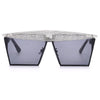 Vintage Square Sunglasses Women Men  Luxury Flat Top Fashion Metal Steampunk Sun Glasses Shades Glasses