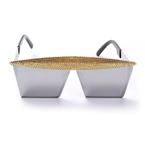 Vintage Square Sunglasses Women Men  Luxury Flat Top Fashion Metal Steampunk Sun Glasses Shades Glasses