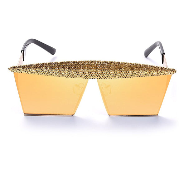 Vintage Square Sunglasses Women Men  Luxury Flat Top Fashion Metal Steampunk Sun Glasses Shades Glasses