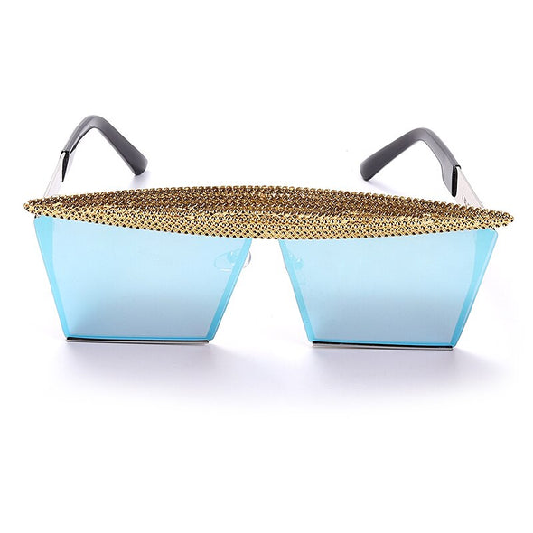 Vintage Square Sunglasses Women Men  Luxury Flat Top Fashion Metal Steampunk Sun Glasses Shades Glasses