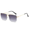 Vintage Women Sunglasses Cutting Lens Gradient Glasses Lace Rectangle Sun Glasses For Ladies Metal Frame Lunette