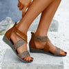 Zoloss Woman Rome Hemp Wedges Ladies Zippers Sandals