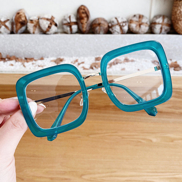 Women Anti Blue Light Computer Glasses Luxury Brand Designer Oversized Square Eyeglasses Fashion Eyewear Optical Frames