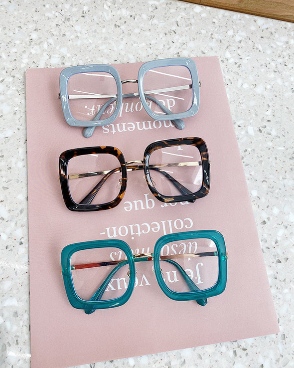 Women Anti Blue Light Computer Glasses Luxury Brand Designer Oversized Square Eyeglasses Fashion Eyewear Optical Frames