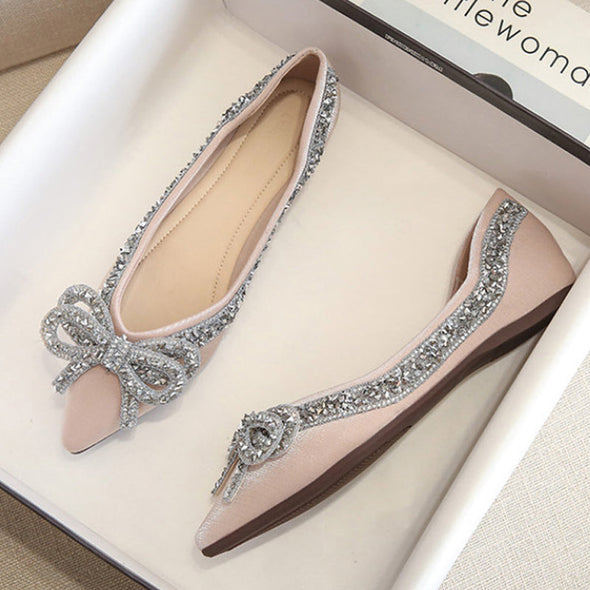 Zoloss Rhinestone  Casual Comfort Dressy Flats For Wedding Bling Diamonds Bridal Shoes