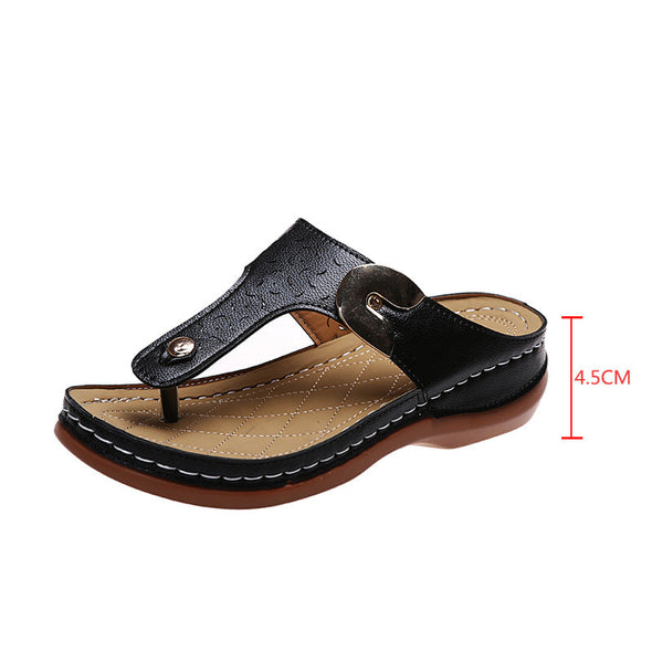 Sandals with Arch Support Anti-Slip wedges Sandal Vintage Flip Flop comfortable slippers  Non-slip Casual Wedge Platform Shoes