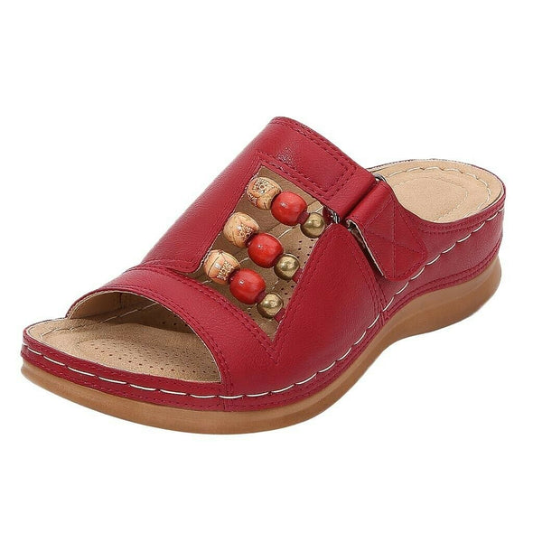 Zoloss Wedge Heel Slip On Open Toe Mules Sandals
