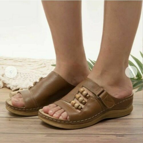 Zoloss Wedge Heel Slip On Open Toe Mules Sandals