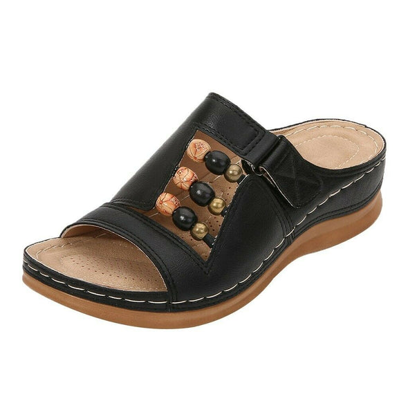 Zoloss Wedge Heel Slip On Open Toe Mules Sandals