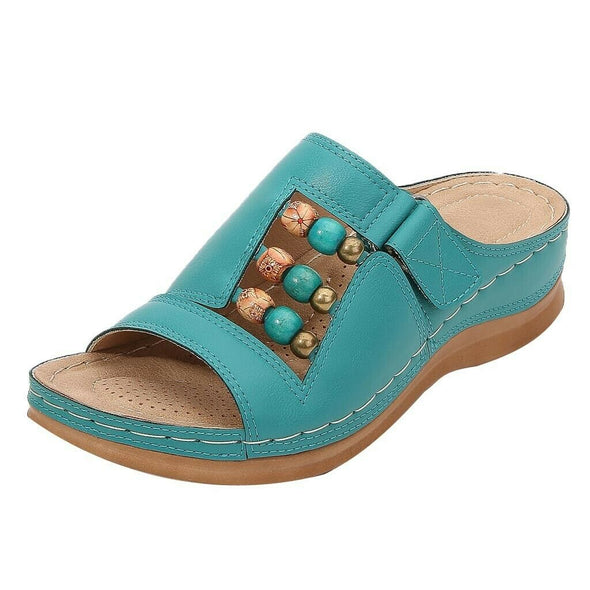 Zoloss Wedge Heel Slip On Open Toe Mules Sandals