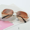 Rimless Sunglasses Metal Gradient Shades Cutting Lens Goggles  UV400