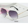 Rimless Sunglasses Metal Gradient Shades Cutting Lens Goggles  UV400