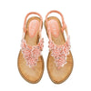 Zoloss New Fashion Bead Flower Round Toe Flip-flop Sandals