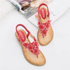 Zoloss New Fashion Bead Flower Round Toe Flip-flop Sandals