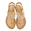 Zoloss New Fashion Bead Flower Round Toe Flip-flop Sandals
